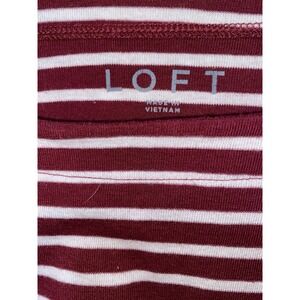 Red‎ Stripe Long Sleeve Tee By Loft With Decorative Red Buttons size Large